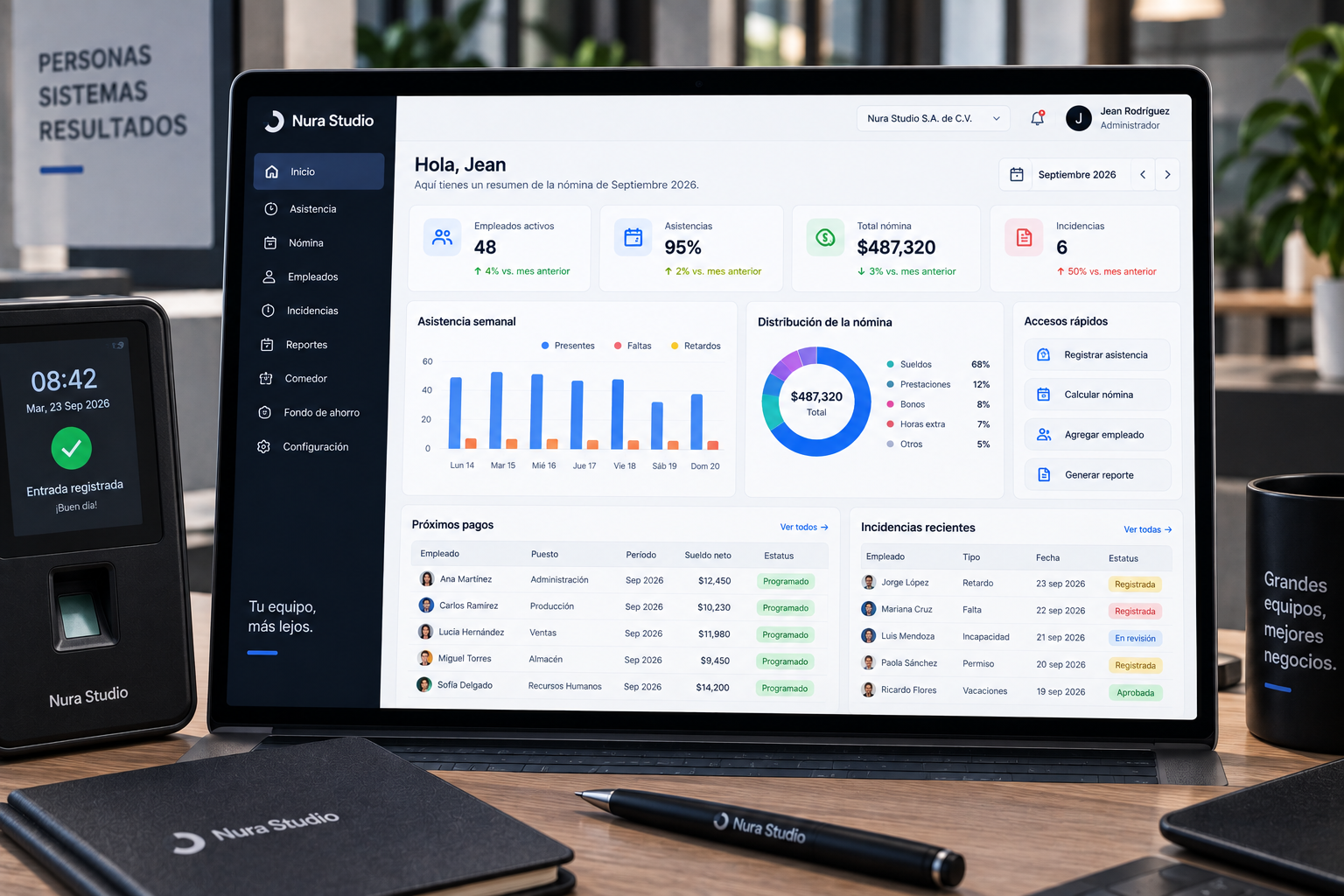 Software de Nómina: resumen de asistencia y pagos